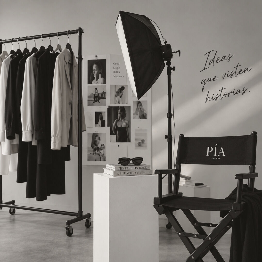 Estudio de produccion con rack, luz y silla de director PIA
